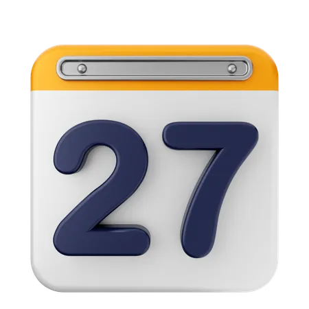 27th Calendar  3D Icon