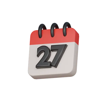 27th the twenty-seventh day  3D Icon