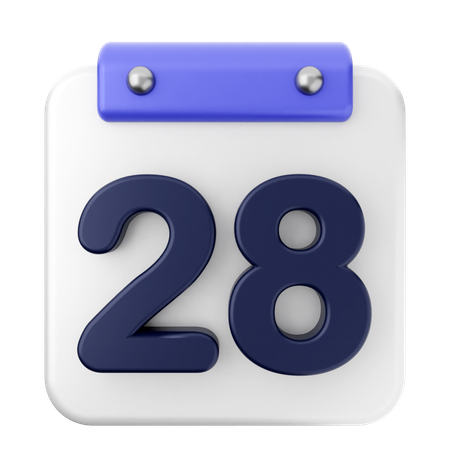 Calendario 28  3D Icon