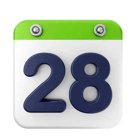 Calendario 28  3D Icon