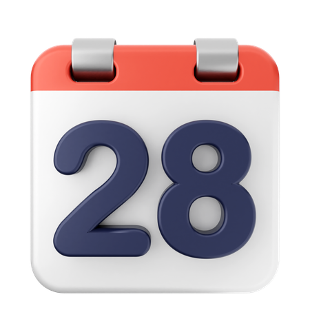 Calendario 28  3D Icon