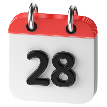 28 Date  3D Icon