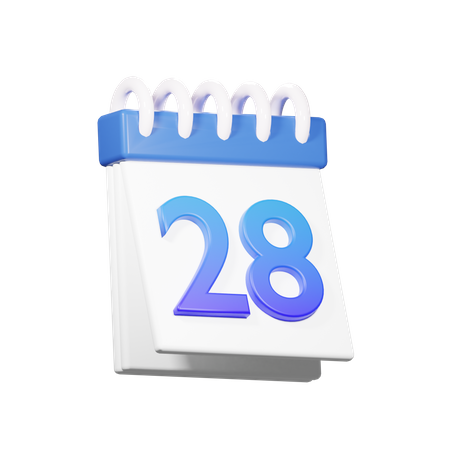 28 Date  3D Icon