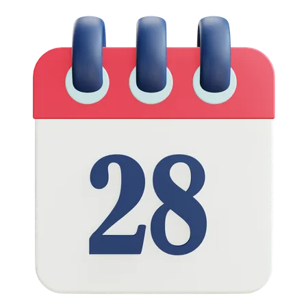 28 Date  3D Icon