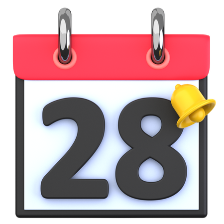 28 Date  3D Icon