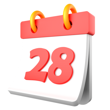 28 Date  3D Icon