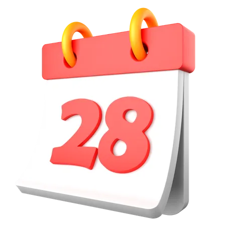 28 Date  3D Icon