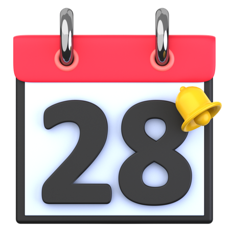 28 Date  3D Icon