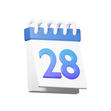 28 Date 3D Icon