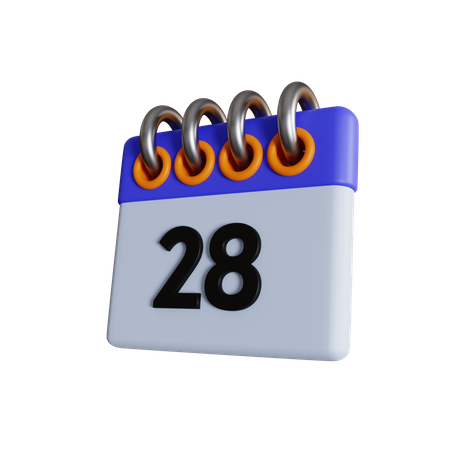 28 Date 3D Icon