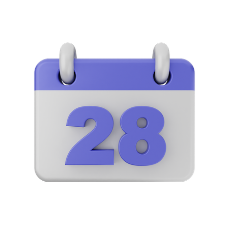 Kalender mit 28 Terminen  3D Icon