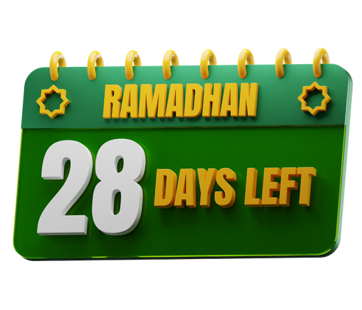 28 Days Left to Ramadan  3D Icon