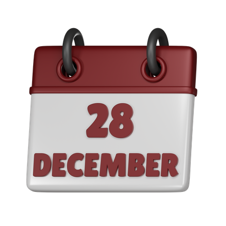 28 de dezembro  3D Icon