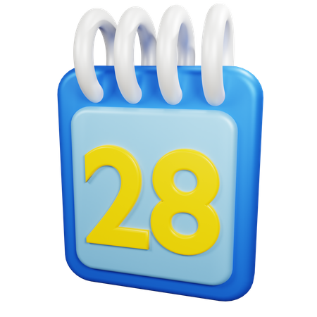 28 fecha  3D Icon