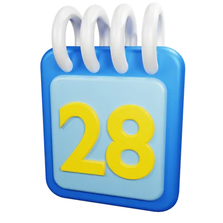 28 fecha  3D Icon