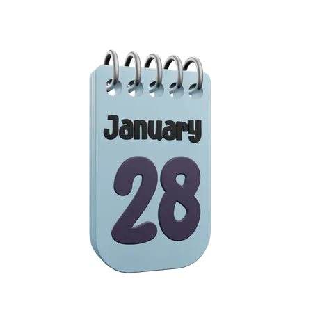 28 January Calender  3D Icon