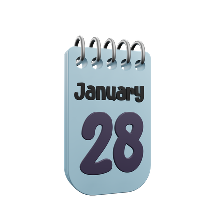 28 January Calender  3D Icon