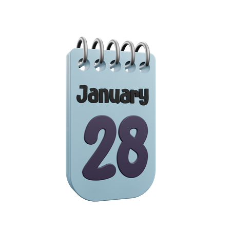 Calendrier du 28 janvier  3D Icon