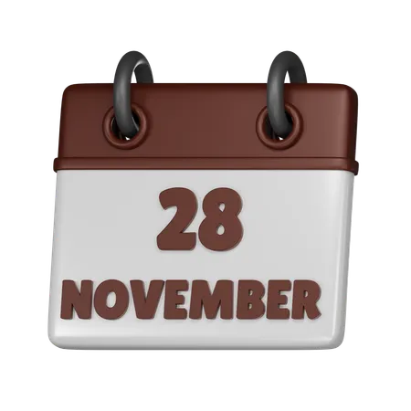 28 de noviembre  3D Icon