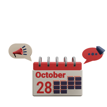 28 october  3D Icon