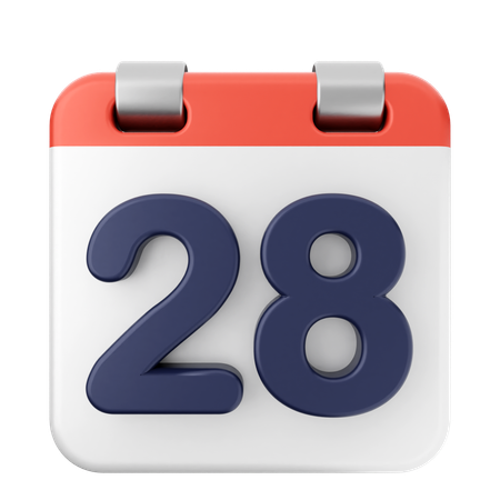 28º calendário  3D Icon