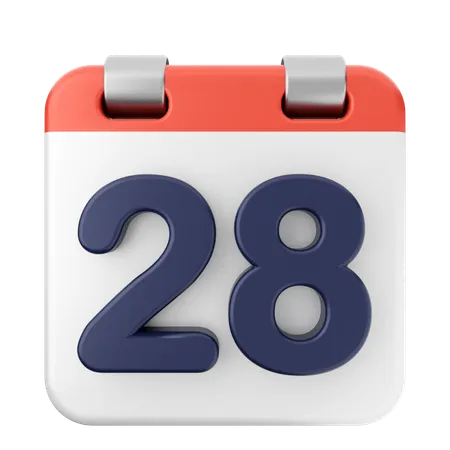 28º calendário  3D Icon