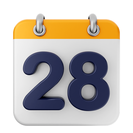 28일 달력  3D Icon