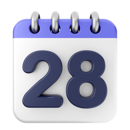 28th Calendar  3D Icon