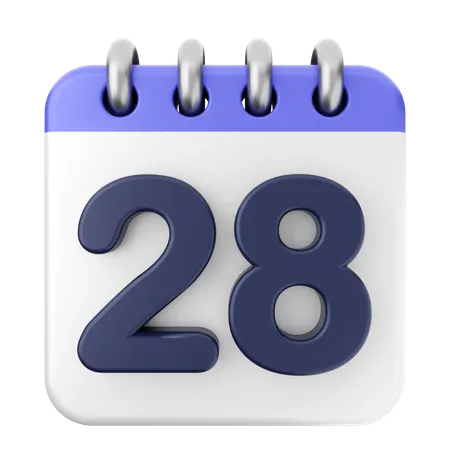 28th Calendar  3D Icon