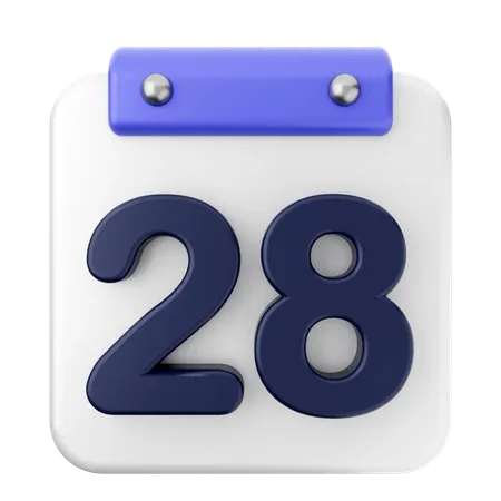 28th Calendar  3D Icon