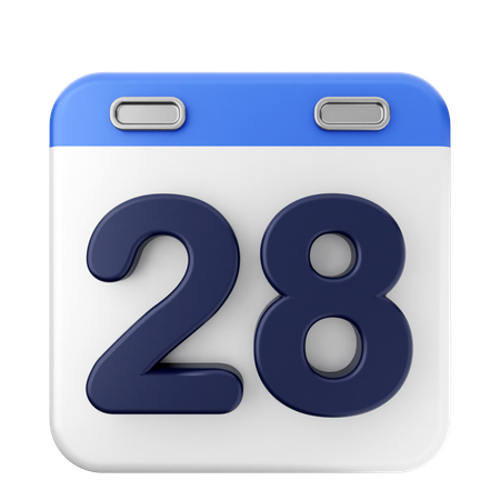 28th Calendar  3D Icon