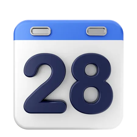 28th Calendar  3D Icon