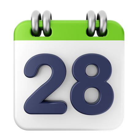 28th Calendar  3D Icon