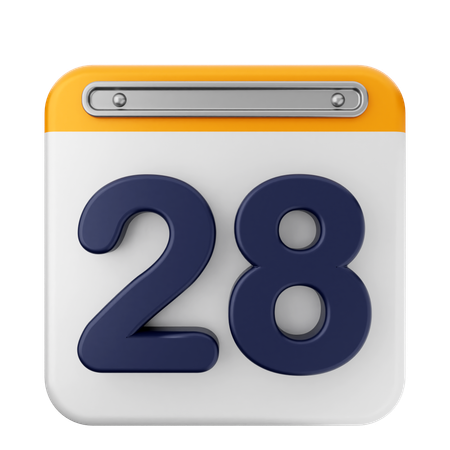 28th Calendar  3D Icon