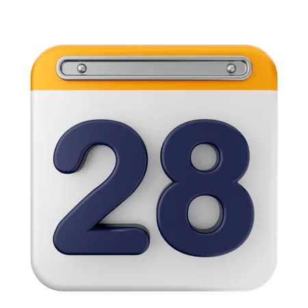 28th Calendar  3D Icon