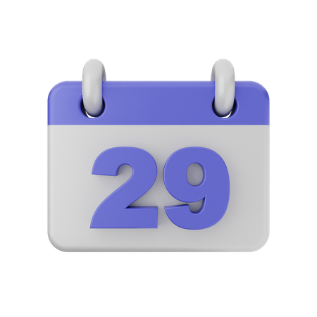 Calendário de 29 datas  3D Icon