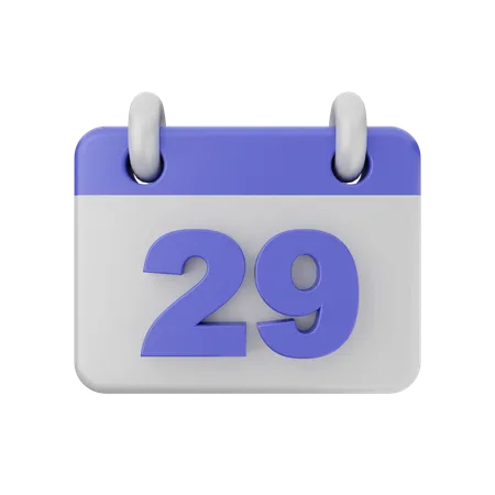 Calendário de 29 datas  3D Icon