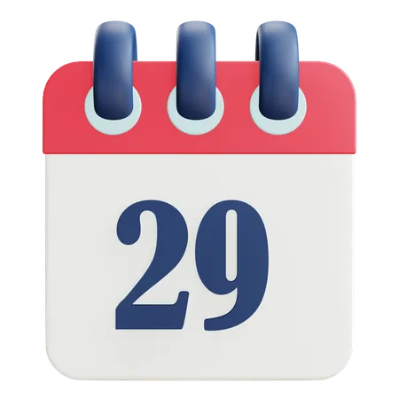 29 Date  3D Icon