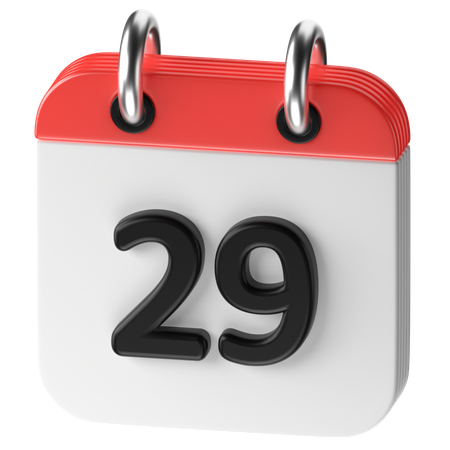 29 Date  3D Icon