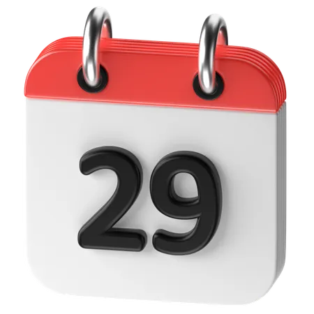 29 Date  3D Icon