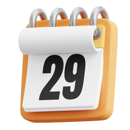 29 Date  3D Icon