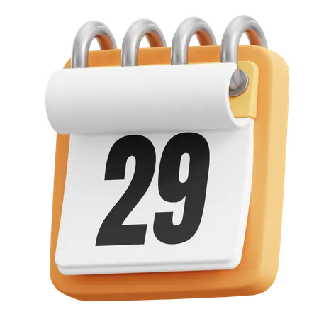 29 Date  3D Icon