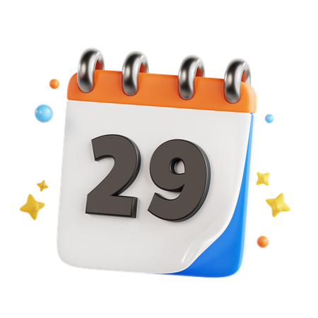 29 Date  3D Icon