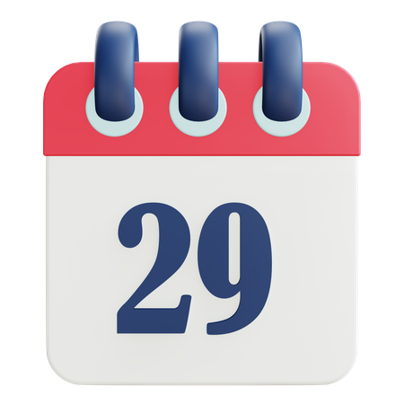 29 Date  3D Icon