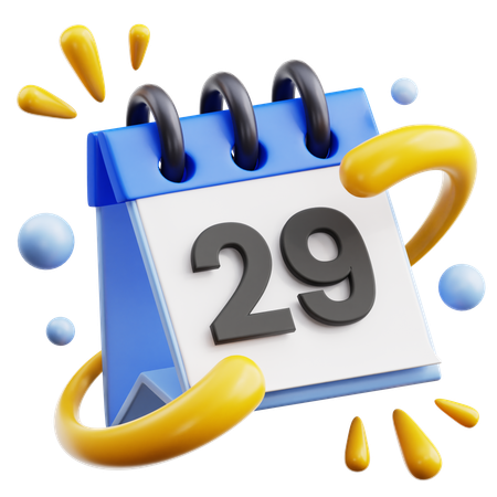 29 Date  3D Icon