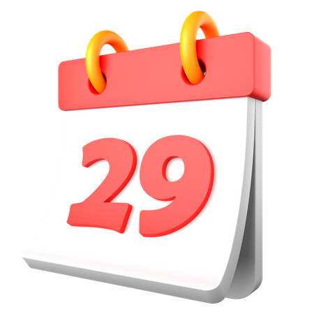 29 Date  3D Icon