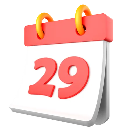 29 Date  3D Icon