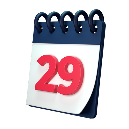 29 Date  3D Icon