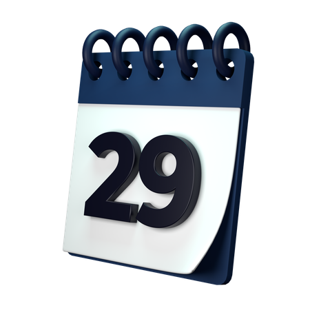 29 Date  3D Icon