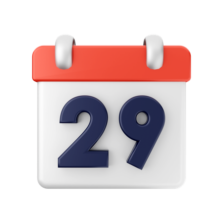 29 date  3D Icon